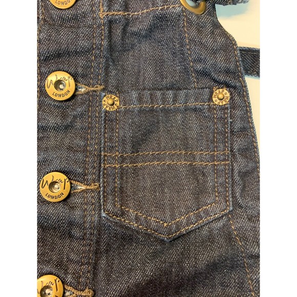 WRAP LONDON Overalls Black Denim Cotton Raw Hem Skinny Leg Women’s Size 6 - Picture 8 of 11